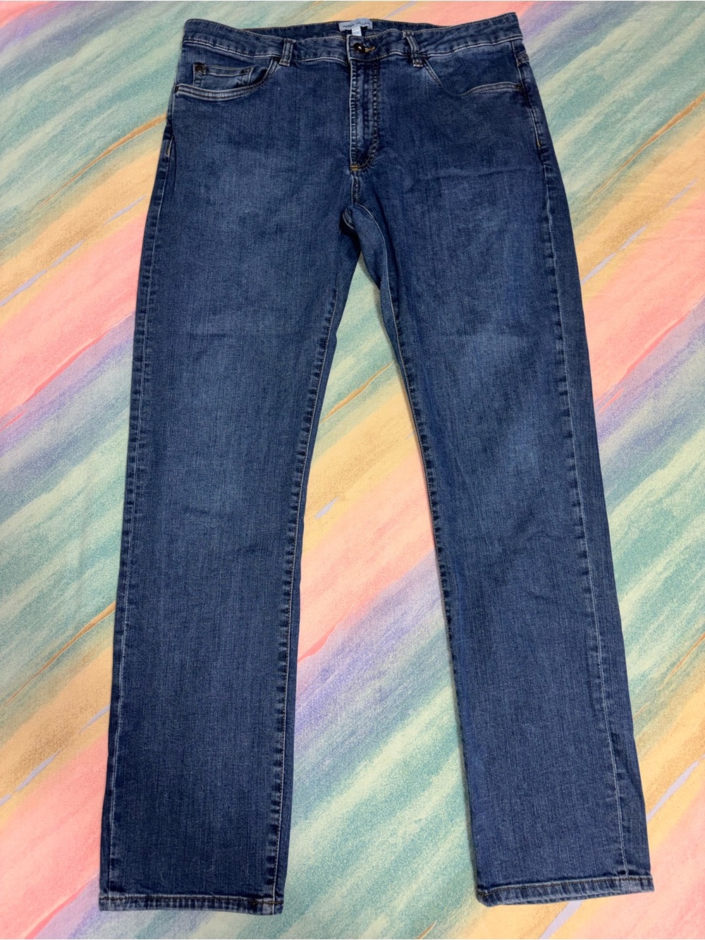 Peter Millar Mens Crown Crafted Jeans 36x32 Light Blue Straight Leg
